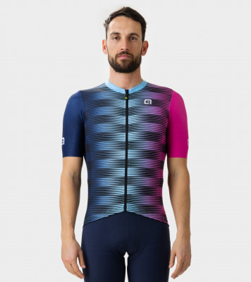 Letný cyklistický pánsky dres Alé Cycling Dinamica Pragma modrý/fialový