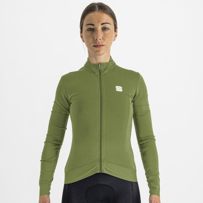 Cyklistický dres dámsky Sportful Monocrom Thermal zelený