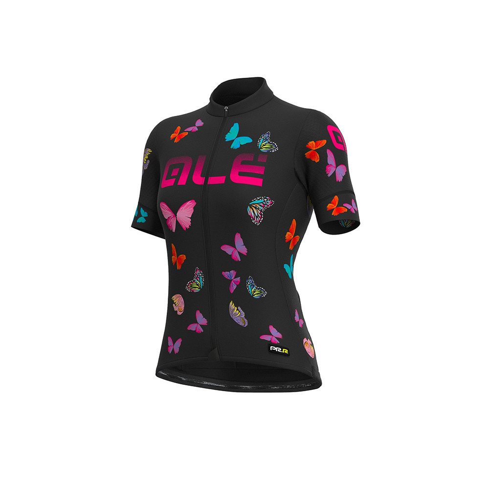 Letný cyklistický dres dámsky Alé PR-R Butterfly čierny