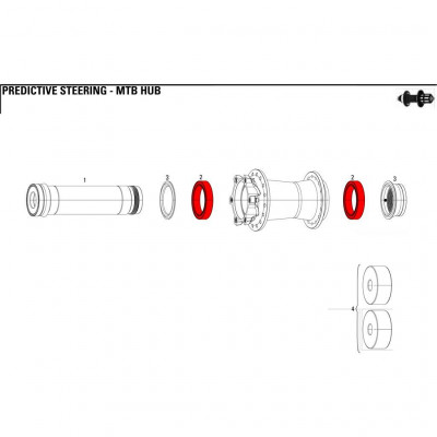 11.1918.003.110 - SRAM HUB BEARING SET FRT PREDICTIVE STEERING Množ. Uni