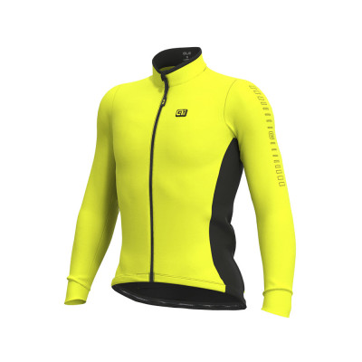 Zateplený cyklistický dres pánsky Ale Cycling SOLID Fondo fluo žltý