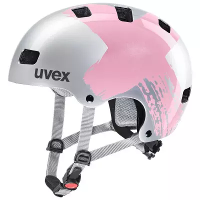 Detská cyklistická prilba Uvex KID 3 55-58 strieborná/ružová
