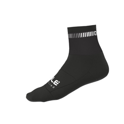 Letné cyklistické ponožky Alé Cycling Logo Q-Skin Socks čierne/biele