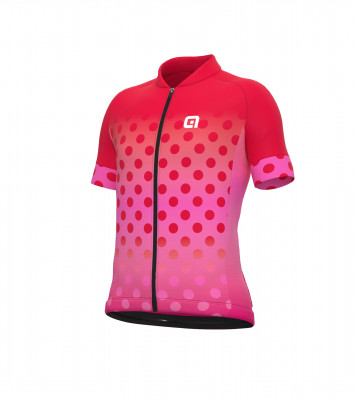 Letný detský cyklistický dres Alé Kids Bubble červený/ružový