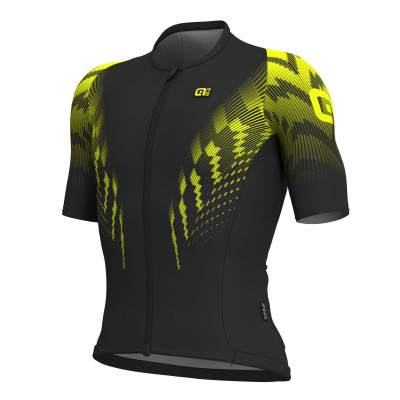 Letný cyklistický dres pánsky Alé R-EV1 Pro Race čierny/žltý