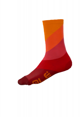 Letné cyklistické ponožky ALÉ DIAGONAL DIGITOPRESS SOCKS oranžové