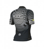 Letný pánsky cyklistický dres Alé Cycling PR-S Checker sivý