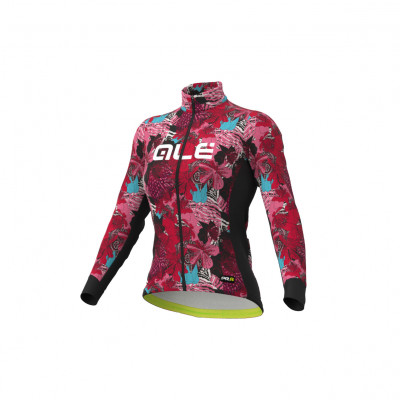 Zateplený dámsky cyklistický dres Alé Cycling PR-R Amazzonia čierny/ružový