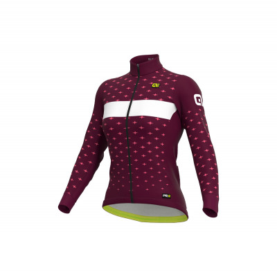 Zateplený cyklistický dres dámsky Ale Cycling PR-R Stars ružový