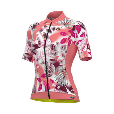 Letný cyklistický dres dámsky Alé PR-S Garden Lady biely/ružový