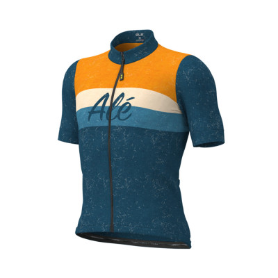 Letný cyklistický dres pánsky ALÉ CLASSIC STORICA modrý/oranžový