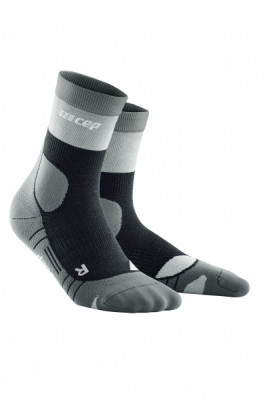 Vysoké outdoorové kompresné ponožky pánske CEP LIGHT MERINO sivé