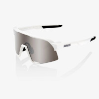 Cyklistické okuliare 100% S3 Matte White HiPER® Silver Mirror Lens biele