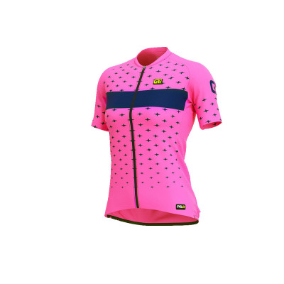Letný cyklistický dres dámsky Alé GRAPHICS PRR Stars Lady ružový/modrý