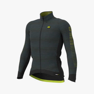 Zimný cyklistický dres ALÉ GRAPHICS PRR THERMO ROAD čierna/žltá Zimný cyklistický dres ALÉ GRAPHICS PRR THERMO ROAD čierna/žltá