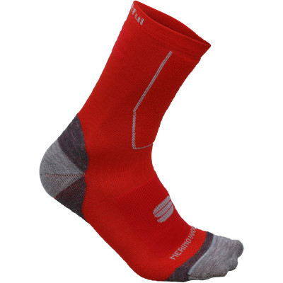 Sportful Merino Wool 16 cyklistické ponožky fluo červené