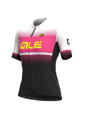 Letný cyklistický dres dámsky ALÉ SOLID BLEND LADY - čierno-fluo ružový Letný cyklistický dres dámsky ALÉ SOLID BLEND LADY - čierno-fluo ružový