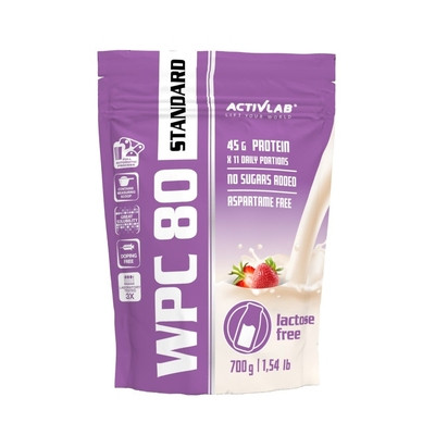 Proteínový prášok WPC 80 Standard Lactose Free ActivLab jahoda 700g