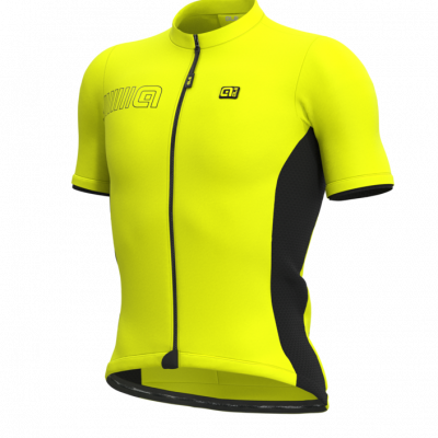 Letný cyklistický dres pánsky ALÉ SOLID COLOR BLOCK žltý