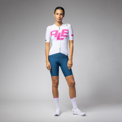 Letný cyklistický dres dámsky Alé Cycling Sauvage PR-E biely