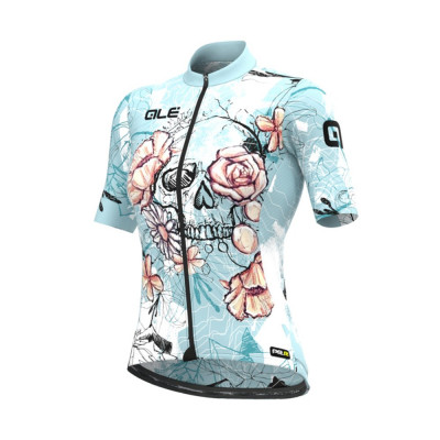 Letný dámsky cyklistický dres Alé Cycling PRR Skull Lady modrý