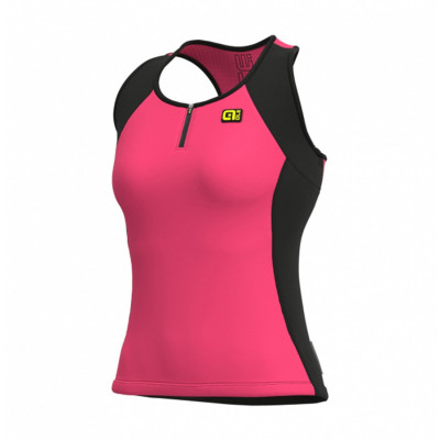 Letný cyklistický dres dámsky Alé SOLID Color Block Lady ružový
