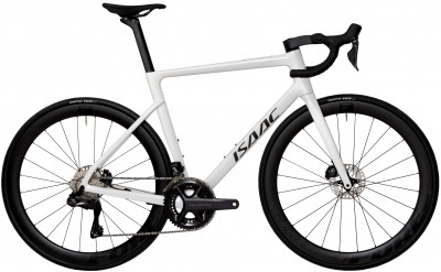 Cestný bicykel Isaac Boson Disc Mineral White 2024 Shimano 105 Di2 karbónový biely