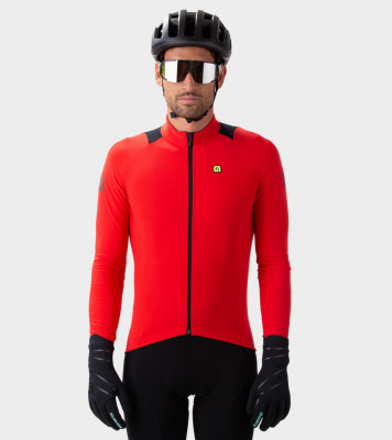 Zateplený zimný cyklistický dres pánsky Alé Cycling K-IDRO Klimatik červený