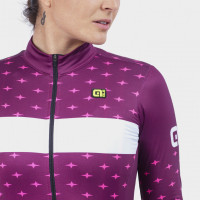 Zateplený cyklistický dres dámsky Ale Cycling PR-R Stars ružový