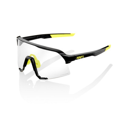 Cyklistické okuliare 100% S3 Gloss Black, Photochromic Lens čierne/žlté