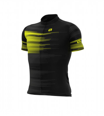 Letný pánsky cyklistický dres Alé Cycling Solid Turbo čierny/žltý