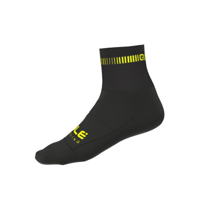 Letné cyklistické ponožky Alé Cycling Logo Q-Skin Socks čierne/žlté