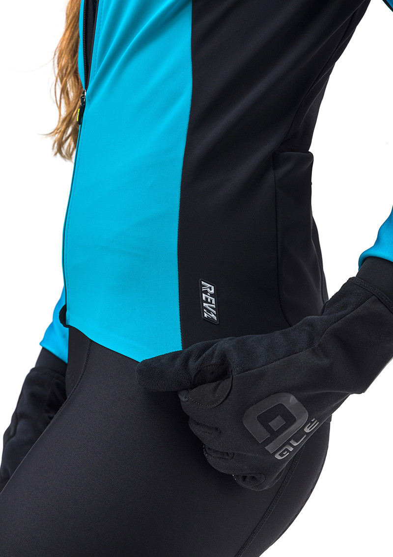 Zimná cyklistická bunda dámska ALÉ R-EV1 CLIMA PROTECTION 2.0 WIND RACE LADY JACKET modrá