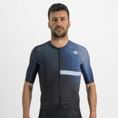 Letný cyklistický pánsky dres Sportful Bomber čierny/modrý