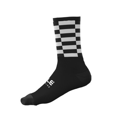 Zimné cyklistické ponožky Alé ACCESSORI CHECKER čierne/biele