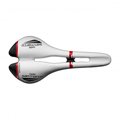 Cyklistické sedlo unisex Selle San Marco Aspide Open-Fit Racing Narrow (white/black/red)