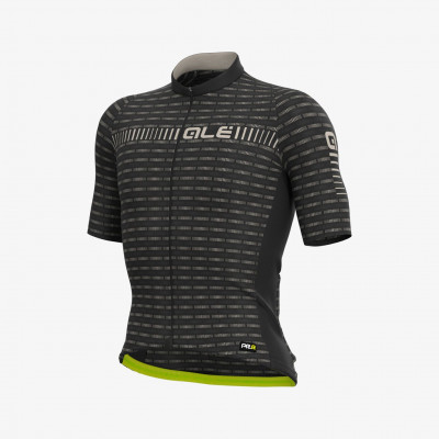 Letný cyklistický dres pánsky ALÉ GRAPHICS PRR GREEN ROAD čierny/šedý
