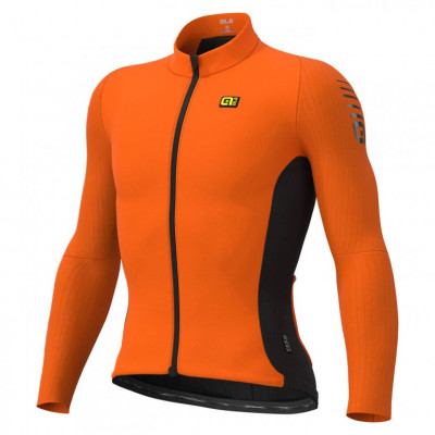 Zimný cyklistický dres pánsky Alé Cycling R-EV1 Clima Protection 2.0 Warm Race oranžový
