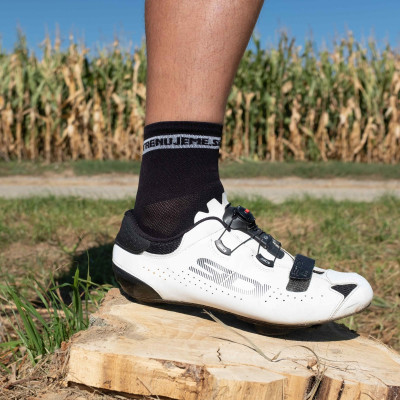 Letné cyklistické ponožky Alé Q-skin Trenujeme unisex stredné - 8cm - čierne