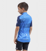 Letný cyklistický dres detský Alé Kids Logo modrý