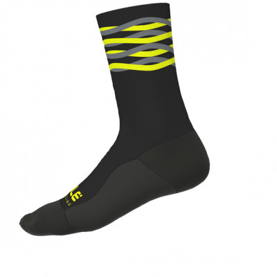 Zimné cyklistické ponožky ALÉ CALZA SPEEDFONDO H18 čierne/žlté