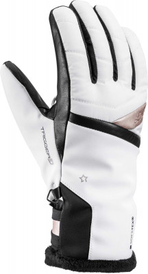 Lyžiarske rukavice dámske LEKI SNOWFOX 3D biele / zlaté
