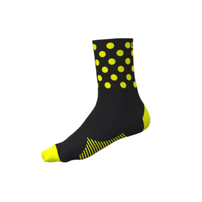 Cyklistické ponožky ALÉ ACCESSORI BUBBLE čierne/žlté