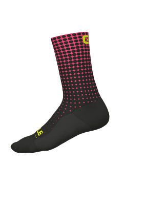 Zimné cyklistické ponožky Alé Calza Dots H18 black-fluo pink