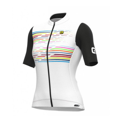 Letný dámsky cyklistický dres Alé Cycling PR-S Logo Lady biely