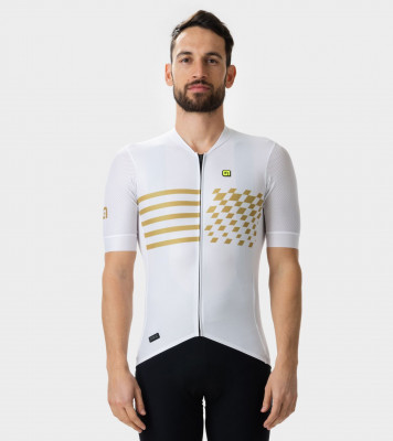 Letný cyklistický pánsky dres Alé Cycling Play PR-E biely