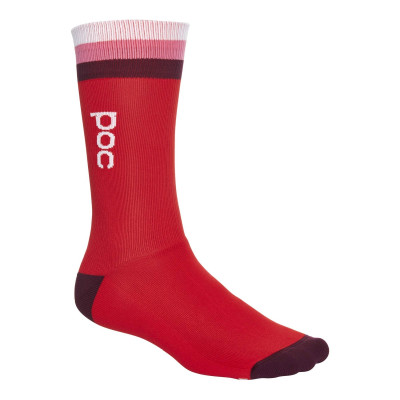 Cyklistické ponožky POC Essential Mid Length Sock - Prismane Multi Red
