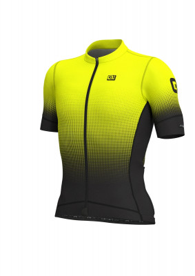 Letný cyklistický dres pánsky ALÉ PRS DOTS - čierno-fluo žltý Letný cyklistický dres pánsky ALÉ PRS DOTS - čierno-fluo žltý