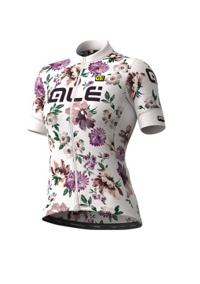 Letný cyklistický dres dámsky ALÉ GRAPHICS PRR FIORI LADY - biely Letný cyklistický dres dámsky ALÉ GRAPHICS PRR FIORI LADY - biely