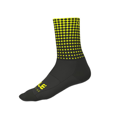 Letné cyklistické ponožky Alé Cycling Dots Summer Socks čierne/žlté